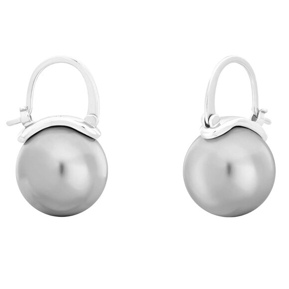 Alicia Bonnie Blanche Pearl Huggie Drop Earrings, Silver Crystal Pearl - Picture 5 of 6